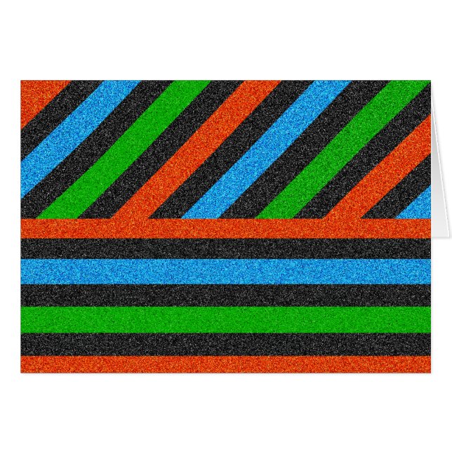Orange, Bleu, Vert, Parties scintillant noire rayé (Devant horizontal)