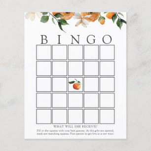 Orange Blossoms Douche Bingo Carte de jeu
