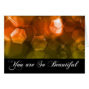 Orange Bokeh 1 Vous êtes si belle carte Romance