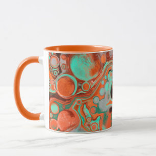 Orange Brown Art Abstrait moderne café Mug