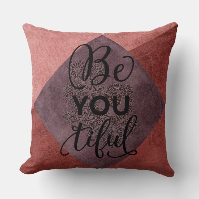 Orange Brûlé/Plum Belle Coussin de luxe (Recto)