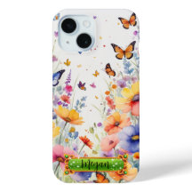 Orange Butterflies Flower Field iPhone / coque ipa