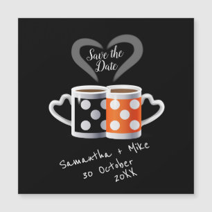 Orange + Café Noir Design de la Carte de Date de M