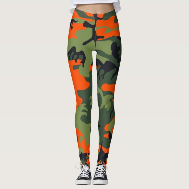 Orange camouflage leggings (Devant)