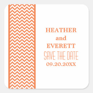 Orange Chevron Bordure Enregistrer Stickers Date