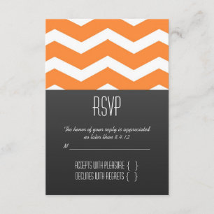 Orange Chevron RSVP