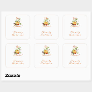 Orange citrouille Thanksgiving voeux Sticker