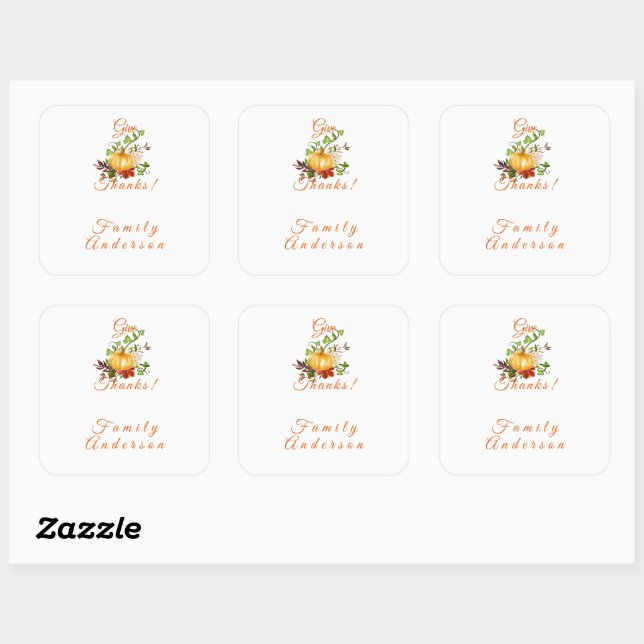 Orange citrouille Thanksgiving voeux Sticker (Feuille)