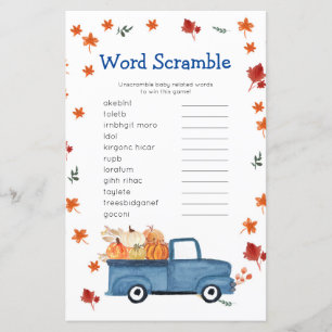 Orange Citrouille Vintage Truck Word jeu de course
