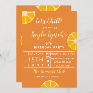 Orange Citrus été invitation