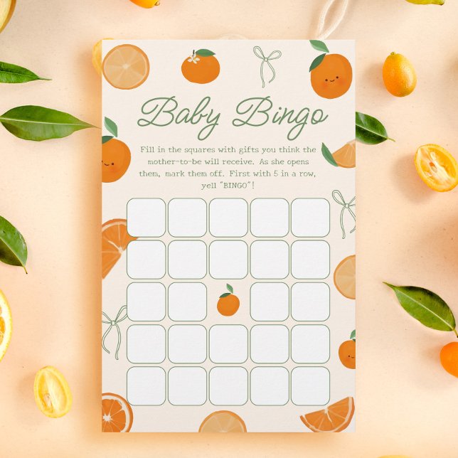 Orange Citrus Little Cutie Baby shower Bingo Jeu (Créateur téléchargé)