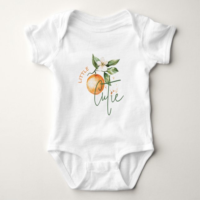 Orange Citrus Little Cutie Baby Shower Gift Tshirt (Devant)
