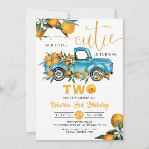Orange Citrus Little Cutie Invitation du 2e annive