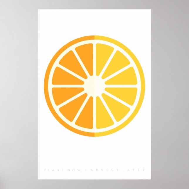 Orange Citrus Retro Fruit Poster 60's 70's Quote (Devant)