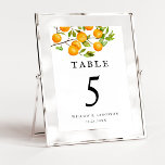 Orange Citrus Rustique Mariage Numéro de table<br><div class="desc">Numéro de table de mariage rustique et élégant avec aquarelle illustration de fruits orange sur une branche d'arbre.</div>