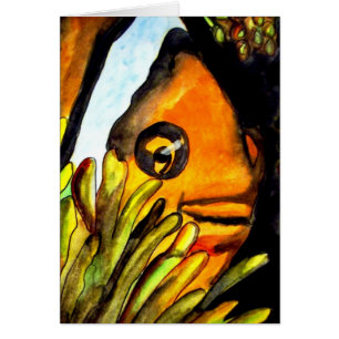 Orange Clown Poisson aquarelle peinture d'art orig