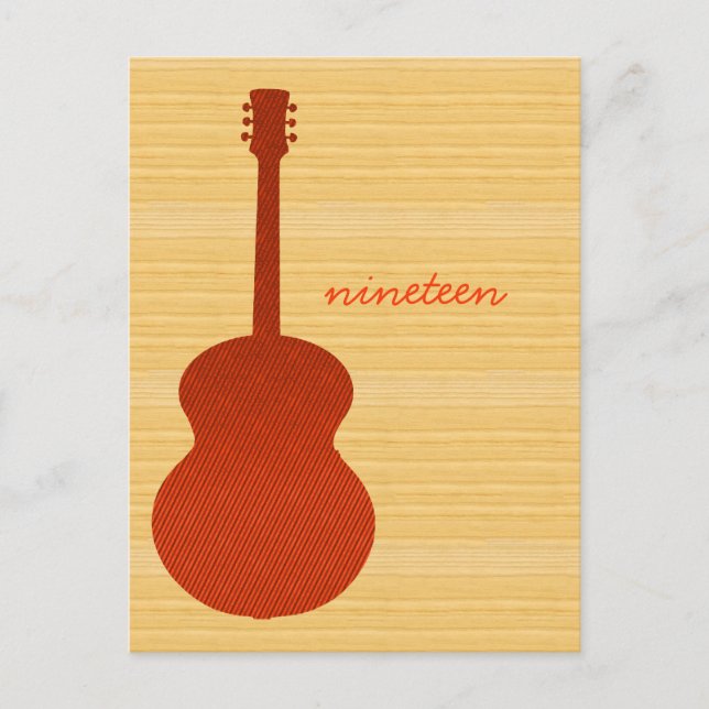 Orange Country Guitare Numéro de table Carte posta (Devant)