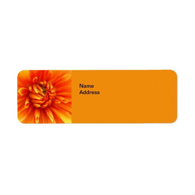 Orange Dahlia Retourner les étiquettes d'adresse (Devant)