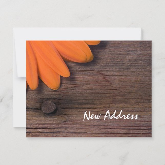 Orange Daisy et Rustic Barn Wood Nouvelle carte d' (Devant)