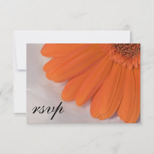 Orange Daisy White Satin Wedding Réponse RSVP