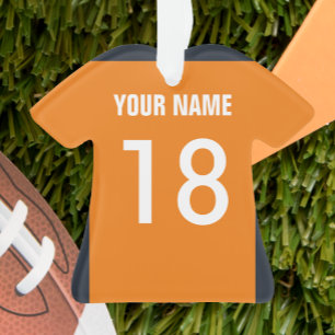 Orange de football, Marine et Ornement de Jersey b