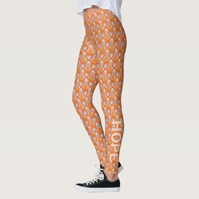 Orange de sensibilisation Ruban Angel Chat Legging (Gauche)