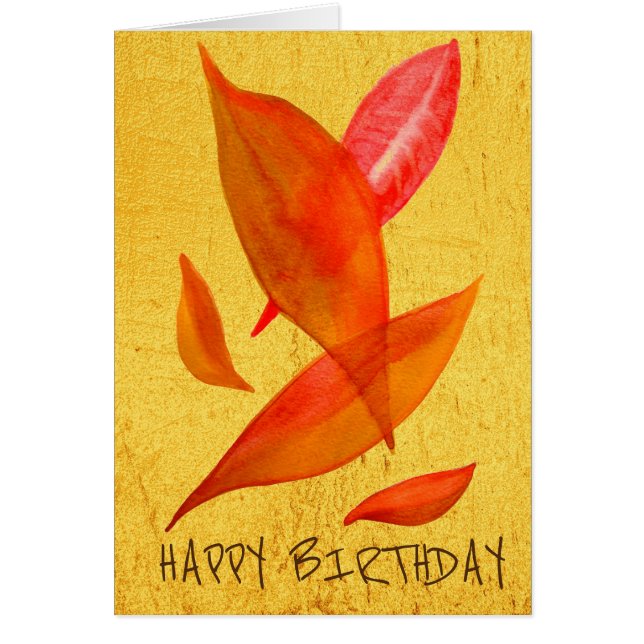 Orange doré automne Feuille d'art moderne (Devant)