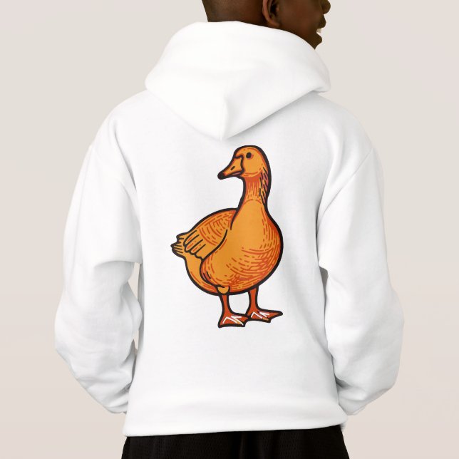 Orange Duck Kids T-Shirt – Cute and Playful Animal (Dos)