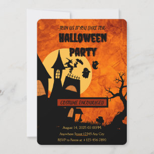 Orange Éffrayant Halloween Party Invitation