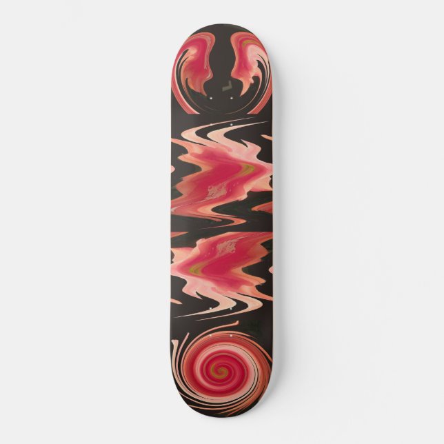 Orange Epiphyte Abstrait Skateboard (Recto)