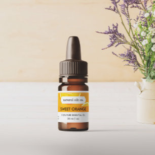 Orange Essential Oils Étiquette de la bouteille de