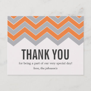 Orange et cartes grises de Merci de mariage de