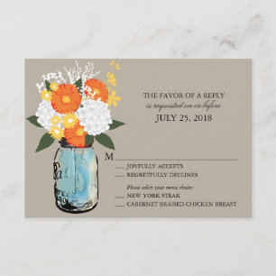 Orange et Fleur d'agrumes jaunes Mason Jar   RSVP