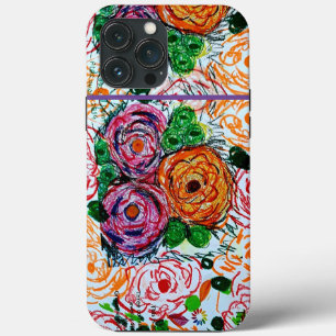 Orange et Purple Peonies iPhone / coque ipad