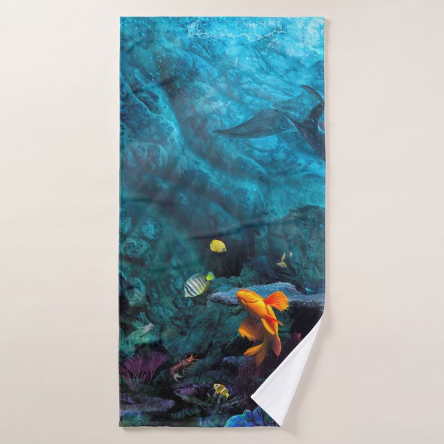 ORANGE FISH BLUE OCEAN (Serviette de bain)