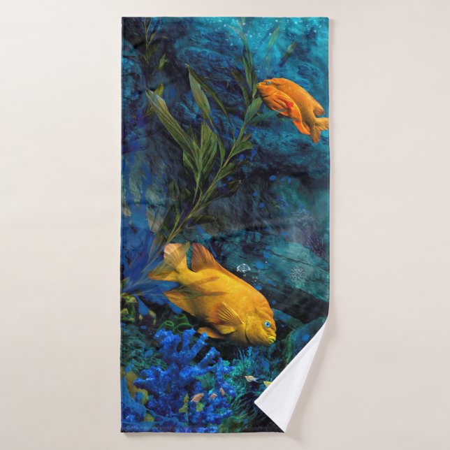 ORANGE FISH BLUE OCEAN (Serviette de bain)