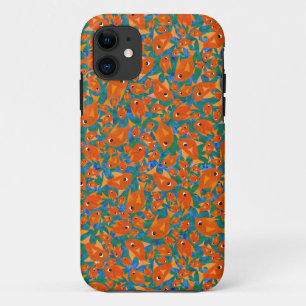 Orange Fishes on Sea Green, Blue iPhone 5/5s Coque