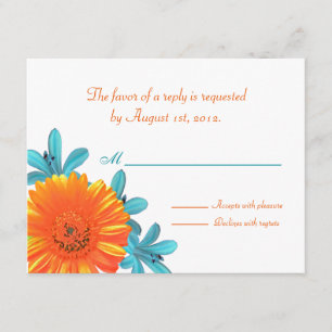 Orange & Fleur d'été Turquoise Réponse / Cartes RS