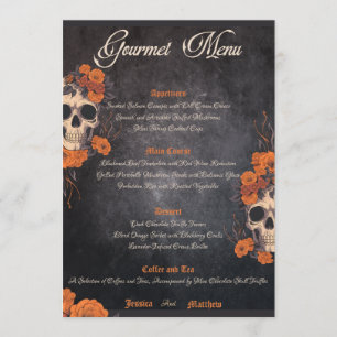 Orange fleurs élégant menu gourmet