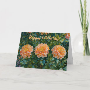 Orange Fleurs Jardin Art Carte Anniversaire