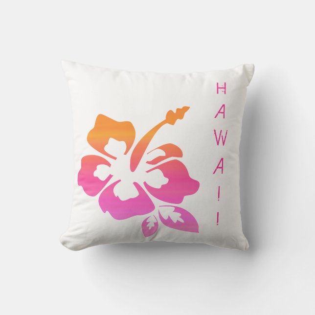 Orange florale Hawaï de rose de ketmie de coussin (Recto)