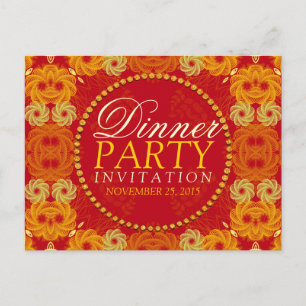 Orange florettes Dîner Invitation Carte postale