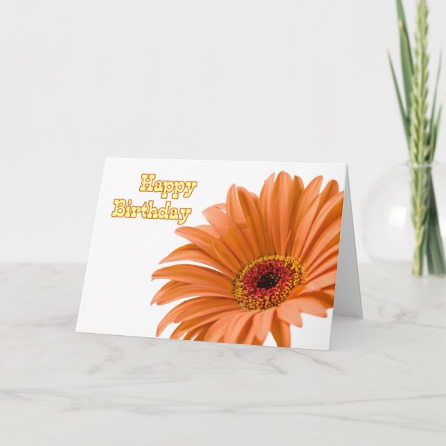 Orange Flower Business De Groupe Carte Anniversair (Devant)