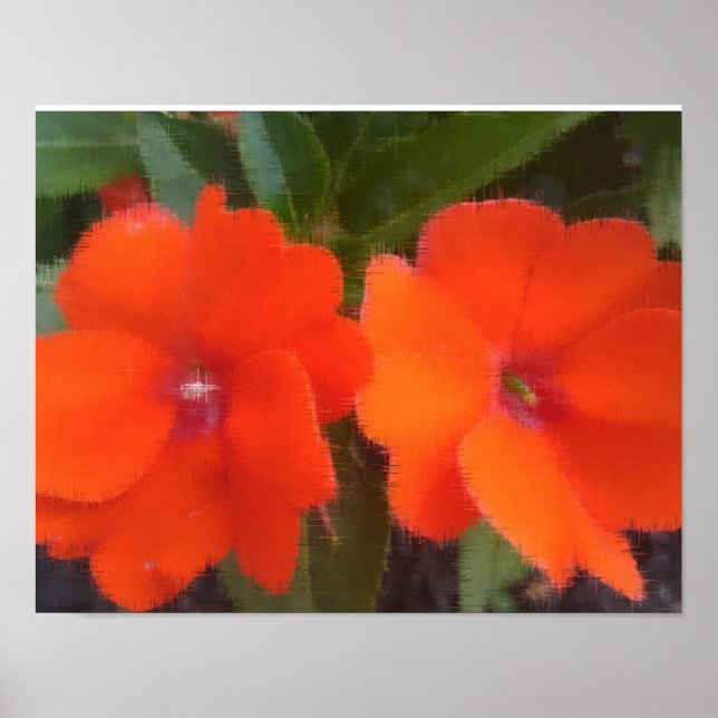 Orange Flowers 14" x 11", Poster Paper (Matte) (Devant)