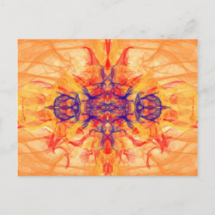 ORANGE FUMÉE - Art Fractal - Carte postale
