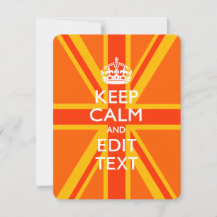 Orange Gardez le calme et votre texte sur une Unio