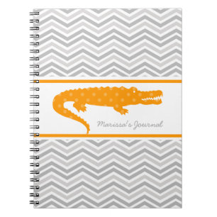 Orange Gator sur Chevron Carnet personnalisé
