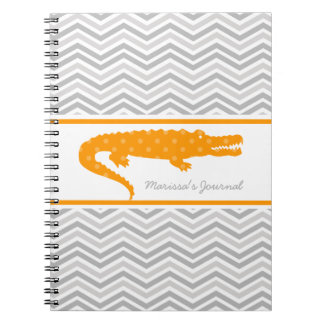 Orange Gator sur Chevron Carnet personnalisé