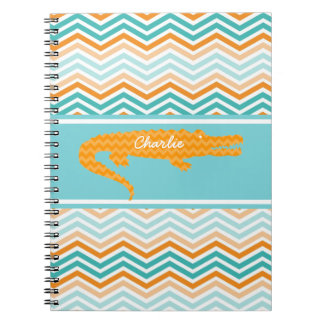 Orange Gator sur Chevron Carnet personnalisé