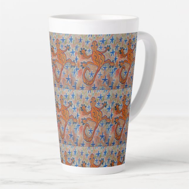 Orange Gecko Latte Mug (Angle droit)